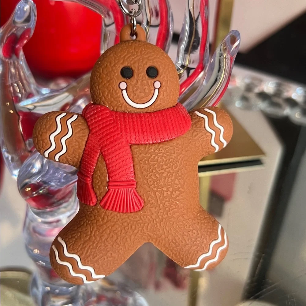 Gingerbread Man Keychain with Red Scarf